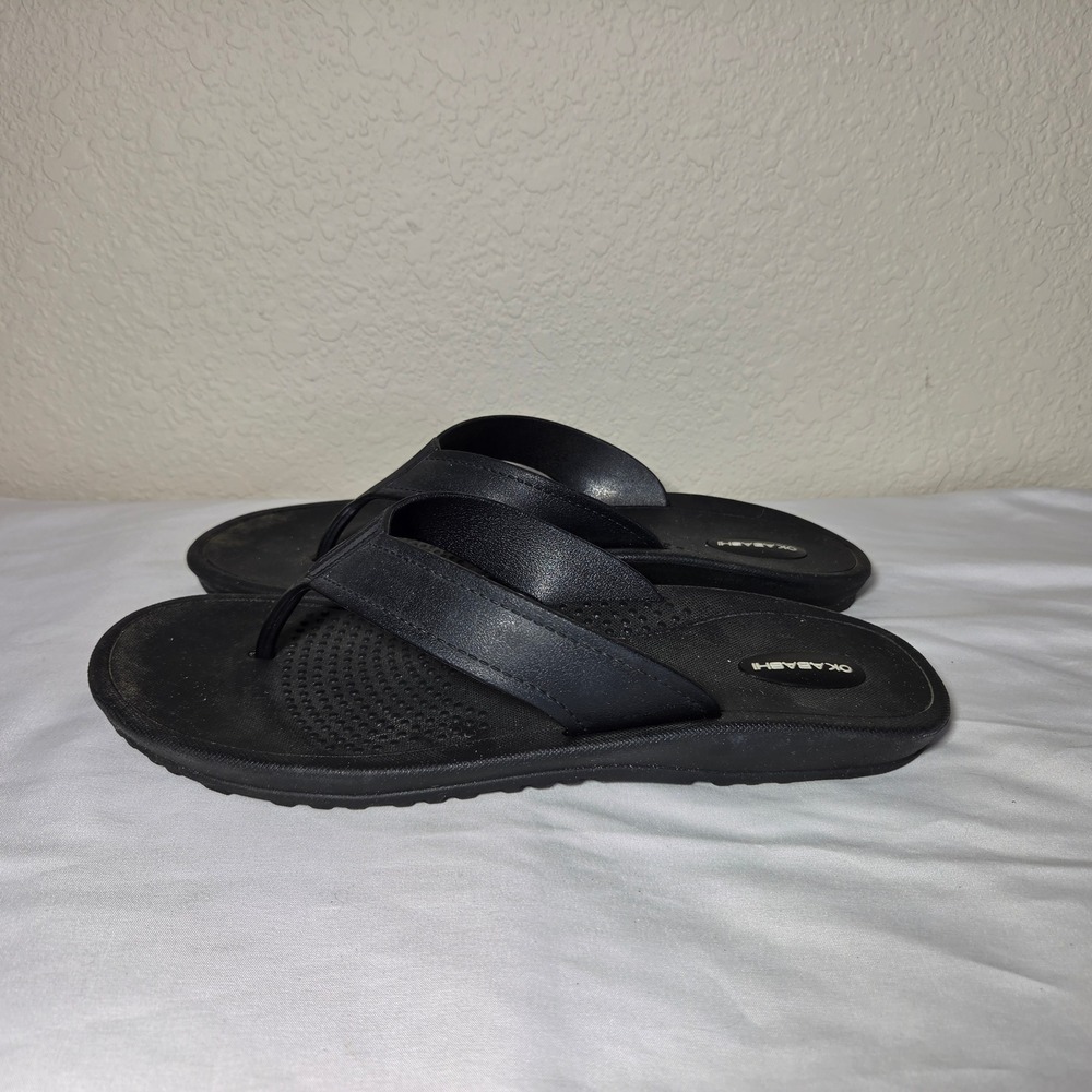 Okabashi Mens Surf Flip Flop Sandals Black Size XL 12-13 Made in USA Casual